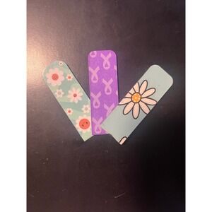 Set of 3 Cute Daisy‎ and Awareness Ribbon Bookmarks